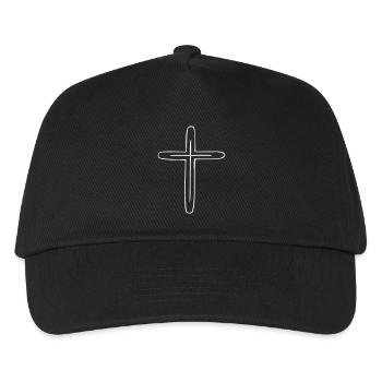 Kreuz - Kinder Basecap - Schwarz - Vorne