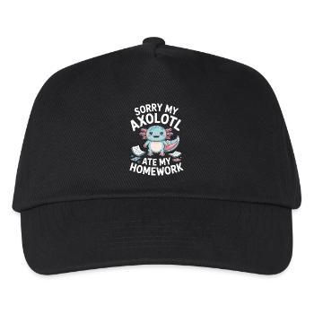 Cute Axolotl Homework Mishap - Kids’ Baseball Cap - black - Front