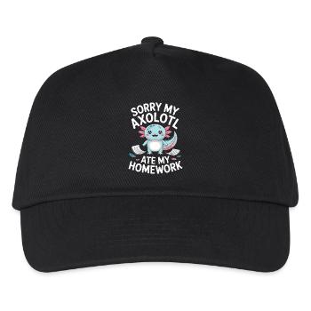 Axolotl-Hausaufgaben-Ausrede - Kinder Basecap - Schwarz - Vorne