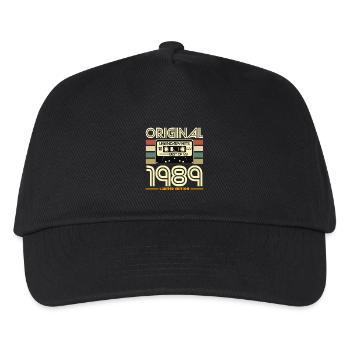 Original-Kassetten-Nostalgie von 1989 - Kinder Basecap - Schwarz - Vorne