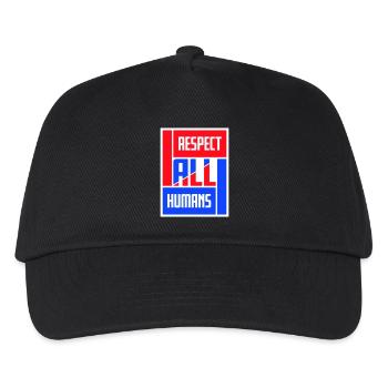 Respect All Humans Statement Menschlichkeit Spruch - Kinder Basecap - Schwarz - Vorne