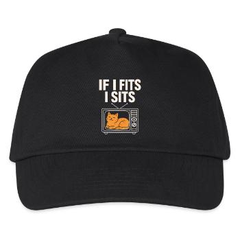 Chat Mignon Rétro TV If I Fits I Sits - Kids’ Baseball Cap - black - Front