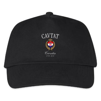Cavtat Kroatien Wappen Krone – Reise Souvenir - Kinder Basecap - Schwarz - Vorne