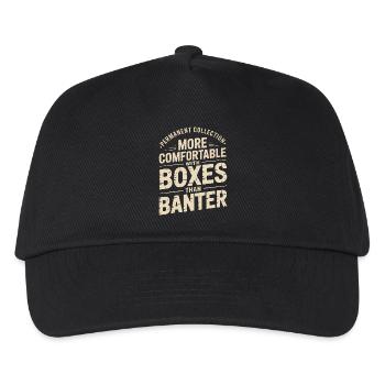 More Comfortable with Boxes than Banter - Kids’ Baseball Cap - black - Front