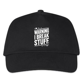 Warning I Break Stuff - Kids’ Baseball Cap - black - Front