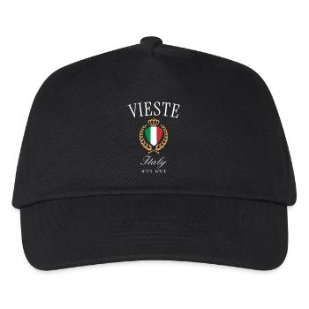Vieste Italien Wappen Krone – Reise Souvenir - Kinder Basecap - Schwarz - Vorne