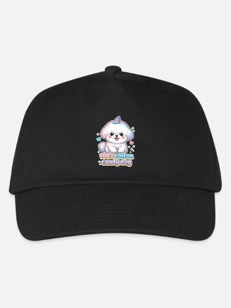 Cotton Candy Dog - cute Bichon Frisé dog Design - Kinder Basecap - Schwarz