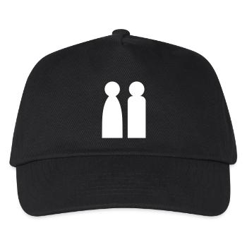 Minimalistisches Paar | Mann & Frau Silhouette  - Kinder Basecap - Schwarz - Vorne