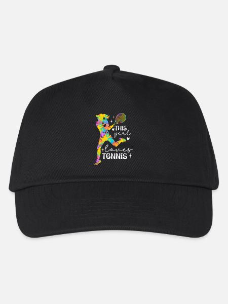 Dieses Mädchen liebt Tennis Splash - Kinder Basecap - Schwarz