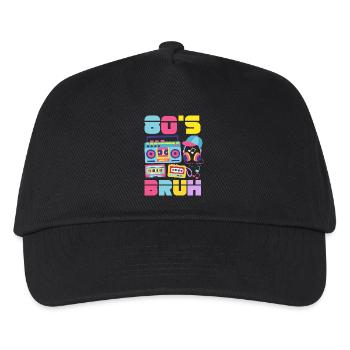 Retro Back to the 80s Vintage Design - Kinder Basecap - Schwarz - Vorne