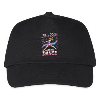Das Leben ist besser, wenn du tanzt Funny Dancer Studio - Kinder Basecap - Schwarz - Vorne