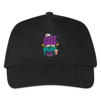 Just Here For The Plot - Kids’ Baseball Cap - black - Front