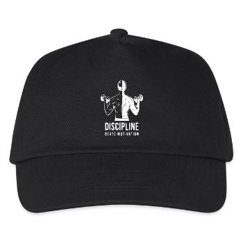 Discipline Beats Motivation - Kids’ Baseball Cap - black - Front