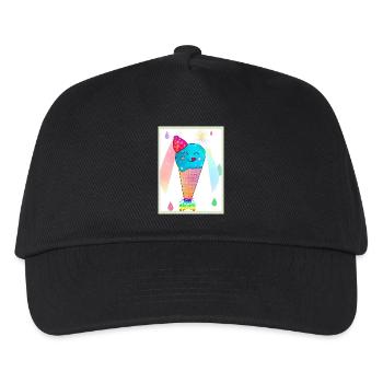 Kunterbunte Kawaii-Eiscreme - Kinder Basecap - Schwarz - Vorne