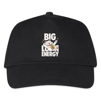 Big Luck Energy Lucky Cat Design - Kinder Basecap - Schwarz - Vorne