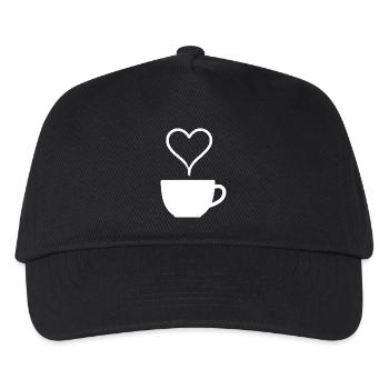 Cadeau de la tasse à café Cœur Café Tasse d’espresso - Casquette de baseball Enfant - noir - Devant