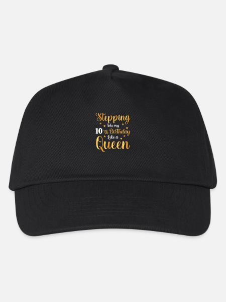 Birthday Queen 10 - Kinder Basecap - Schwarz