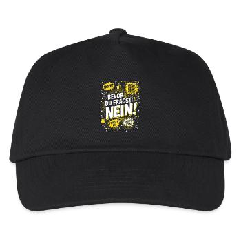 Bevor du Fragst Nein Sprüche Comic - Kinder Basecap - Schwarz - Vorne