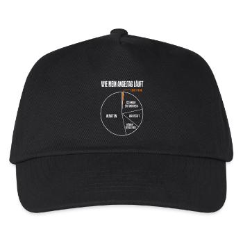 Wie mein Angeltag läuft Lustiges Angler Motiv mit - Kinder Basecap - Schwarz - Vorne