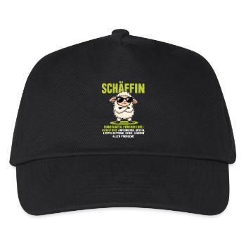 Schäffin - Lustiges Schaf Design für Chefinnen - Kinder Basecap - Schwarz - Vorne