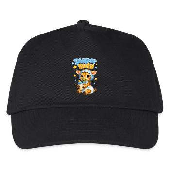 Windeldienst-Giraffenbaby - Kinder Basecap - Schwarz - Vorne