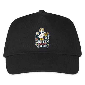 Garten läuft bei mir – Garten-Gans - Kinder Basecap - Schwarz - Vorne