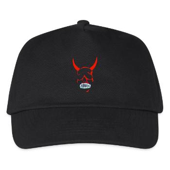 Red Demon Skull Neon - Kids’ Baseball Cap - black - Front