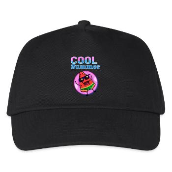 Cool Summer Watermelon – Cute Kawaii Summer Vibes - Kids’ Baseball Cap - black - Front