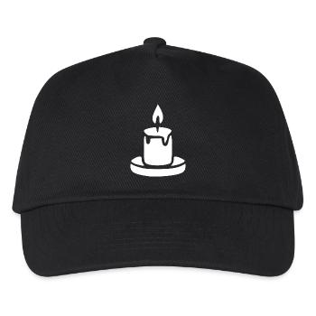 Kerze Meditation Geschenk - Kinder Basecap - Schwarz - Vorne