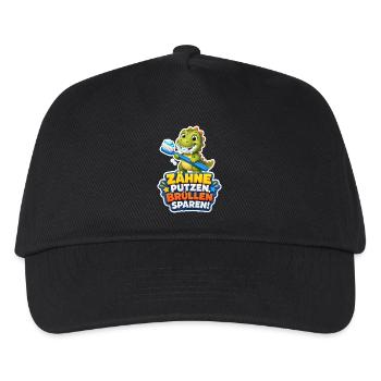 Dino Zähne putzen Brüllen sparen Spruch Kinder - Kinder Basecap - Schwarz - Vorne