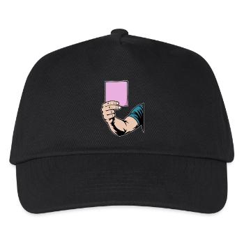 Pinke Karte - Kinder Basecap - Schwarz - Vorne