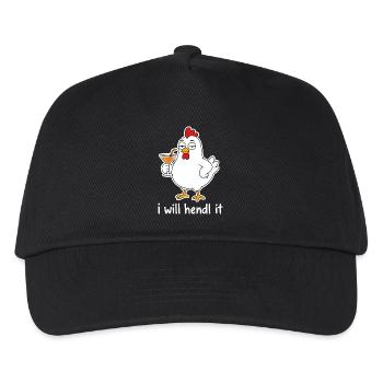I Can Hendl It – Lustiges Hühner-Wortspiel - Kinder Basecap - Schwarz - Vorne