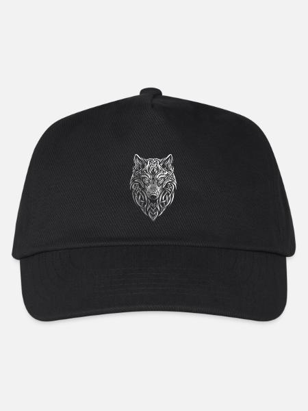 Wolf keltische Knoten Tribal - Kinder Basecap - Schwarz