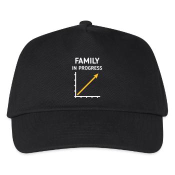 Family In Progress (Schwanger / Eltern / NEG 2C) - Kinder Basecap - Schwarz - Vorne