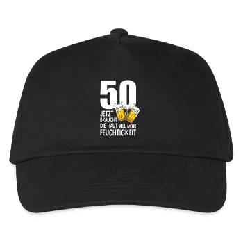 50 Geburtstag Bier Männer Lustiger Spruch - Kinder Basecap - Schwarz - Vorne