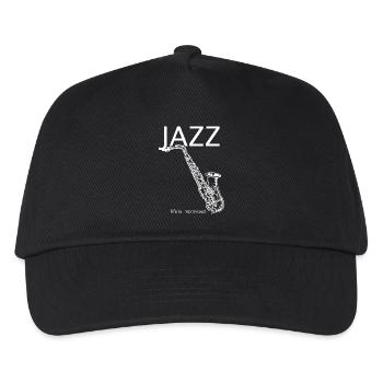 Jazz Style Saxophon - Kinder Basecap - Schwarz - Vorne