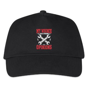 Schrauberhumor – My Wrench Has Strong Opinions - Kinder Basecap - Schwarz - Vorne