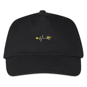 Diamant Puls Herz Liebe - Kinder Basecap - Schwarz - Vorne