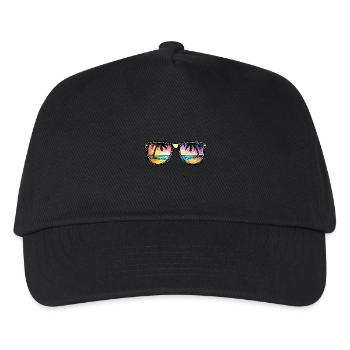 Sunglasses Beach Palm Trees Holiday - Kids’ Baseball Cap - black - Front