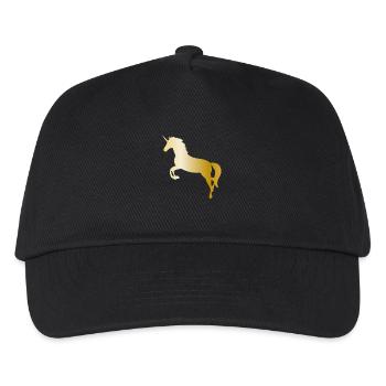 Einhorn - Kinder Basecap - Schwarz - Vorne