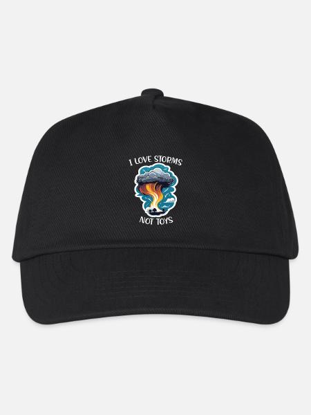 I LOVE TOYS NOT STORMS Sturmjäger Kinder Unwetter - Kinder Basecap - Schwarz