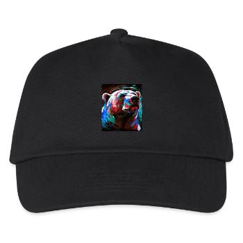 Eisbär Porträt Polar bär - Kinder Basecap - Schwarz - Vorne