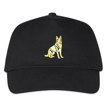German Shepherd Hund Silhouette - Kinder Basecap - Schwarz - Vorne