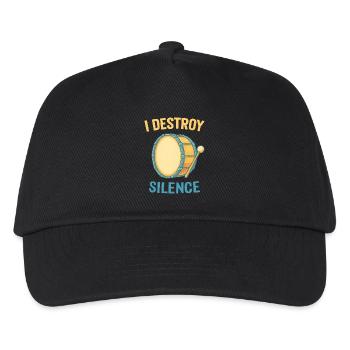 I destroy Silence Drums Saying Sayings - Kids’ Baseball Cap - black - Front