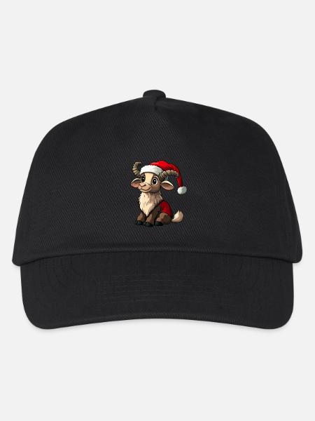 Steinböcke Weihnachten / Weihnachtsmann Steinbock - Kinder Basecap - Schwarz