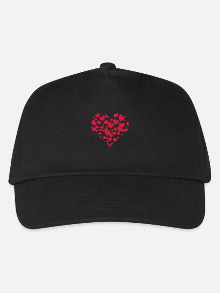 Coeur remplis de coeur aléatoirement - Kids’ Baseball Cap - black