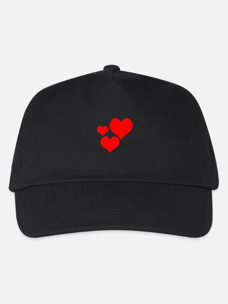 3 Herzen - Kinder Basecap - Schwarz