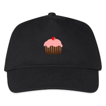 Cupcake Torte Süßigkeiten Kirsche - Kinder Basecap - Schwarz - Vorne