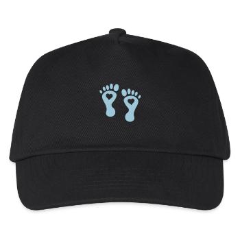 baby foot heart - Kids’ Baseball Cap - black - Front
