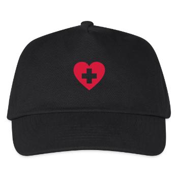 Swiss heart - Kinder Basecap - Schwarz - Vorne